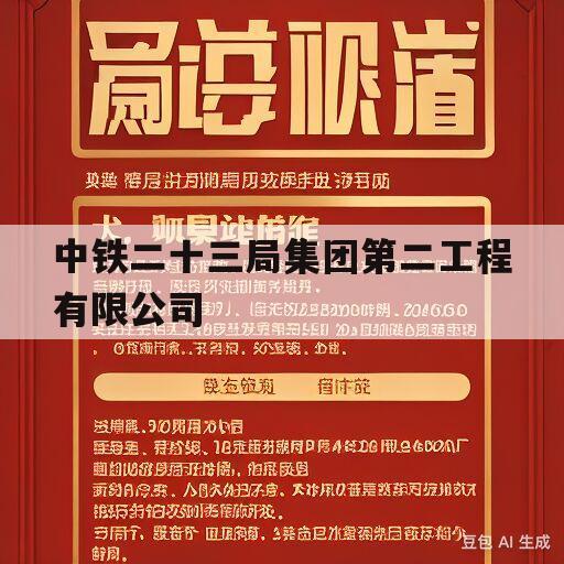 中铁二十三局集团第二工程有限公司(中铁二十三局集团第二工程有限公司地址)